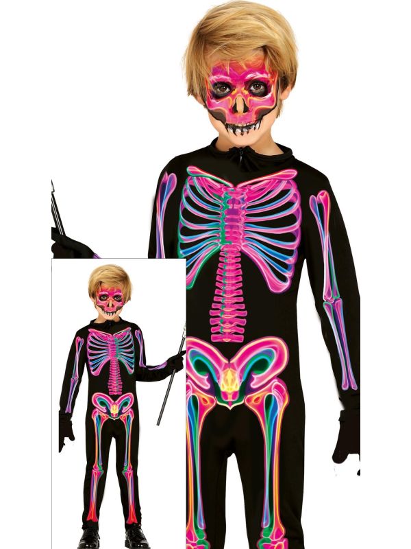 Neon Skelet Outfit Kinderen