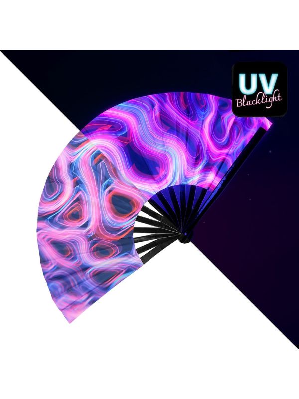 Neon Swirl Festival Waaier XL Paars
