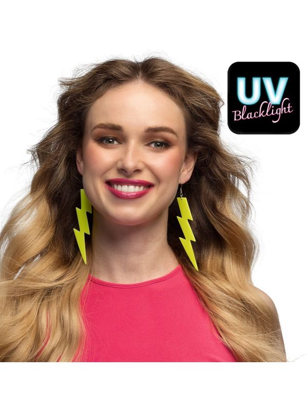 Neon UV Gele Flash Oorbellen