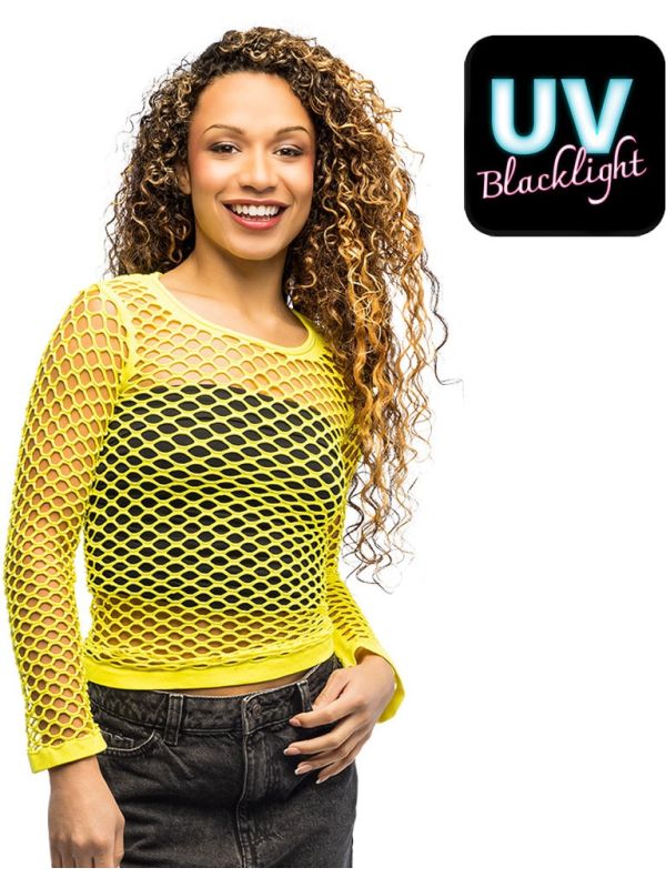 Neongeel Visnet Shirt Dames Festival