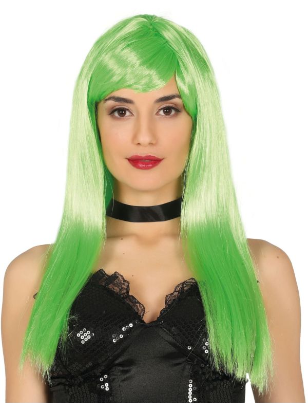 Neongroene Feline Pruik