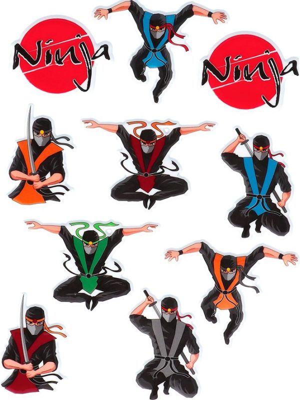Ninja Stickervellen Set 4 Vellen