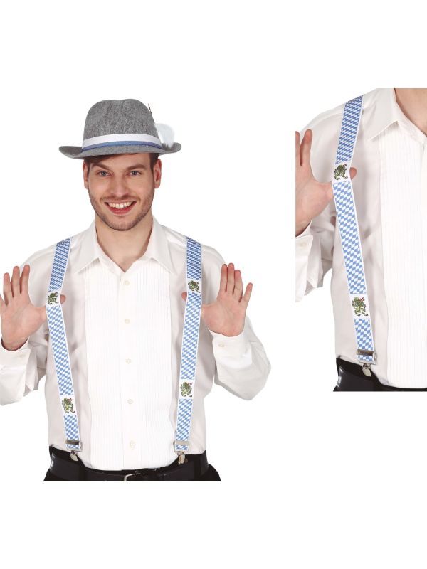 Oktoberfest Bretels Blauw Wit Volwassenen