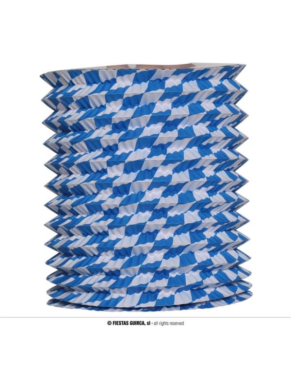 Oktoberfest Lantaarn Blauw Wit Beieren 24cm