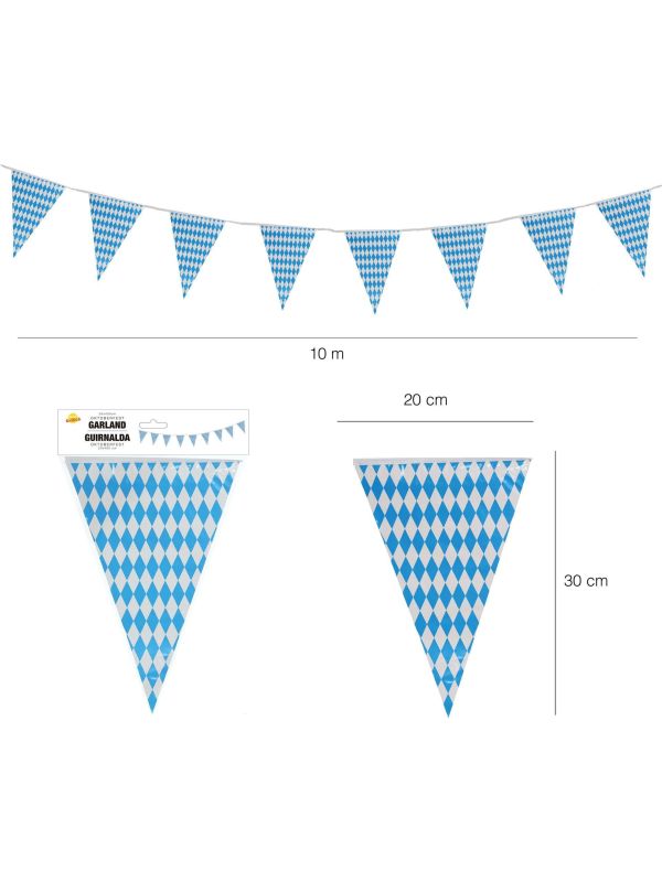 Oktoberfest Slinger 4 Meter Blauw Wit Beieren