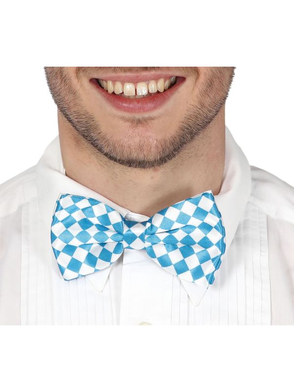 Oktoberfest Vlinderdas Blauw Wit Volwassenen