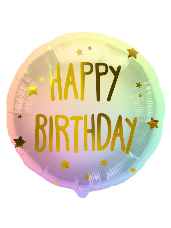 Ombre Sterren Happy Birthday Folieballon