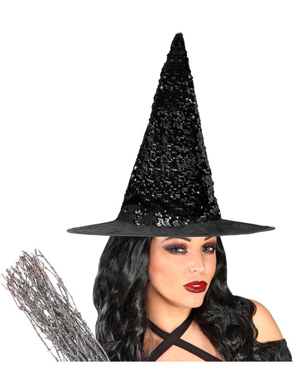 Omkeerbare Pailletten Heks Hoed