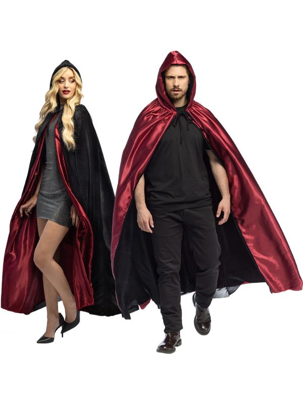 Omkeerbare Vampier Cape Zwart Rood