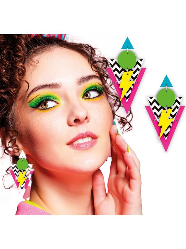 Oorbellen Retro 80's Multicolor Dames
