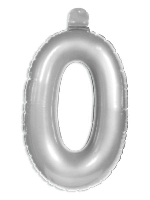 Opblaascijfer 0 Zilver