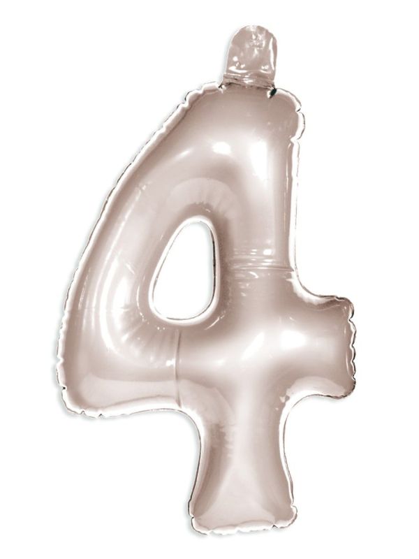 Opblaascijfer 4 Zilver