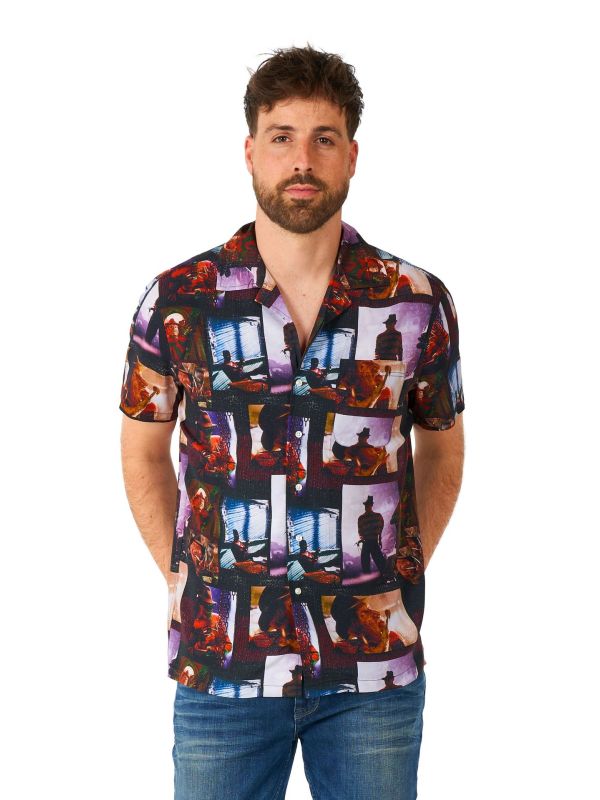 Opposuits Heren Hawaii Blouse A Nightmare On Elmstreet Zwart