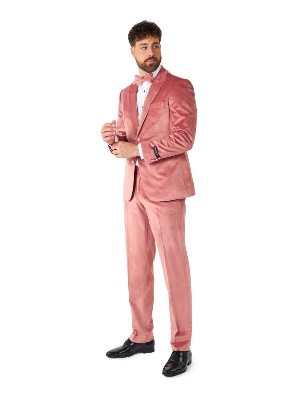 Opposuits Heren Vintage Tuxedo Velvet Roze