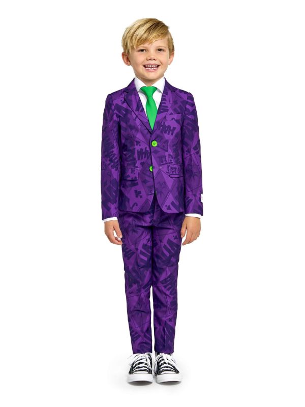 Opposuits Jongens The Joker Kostuum Paars