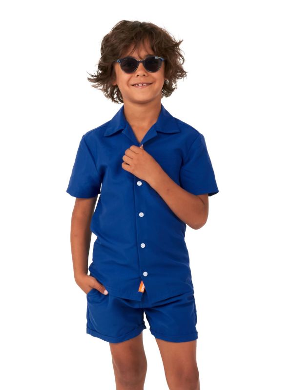 Opposuits Jongens Zomer Kostuum Navy Royale Blauw