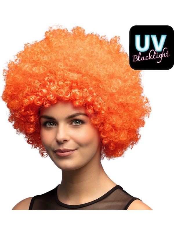 Oranje 70's Disco Afro Pruik