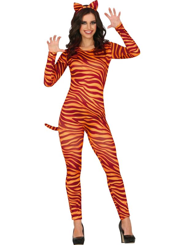 Oranje Dierenprint Dames Jumpsuit