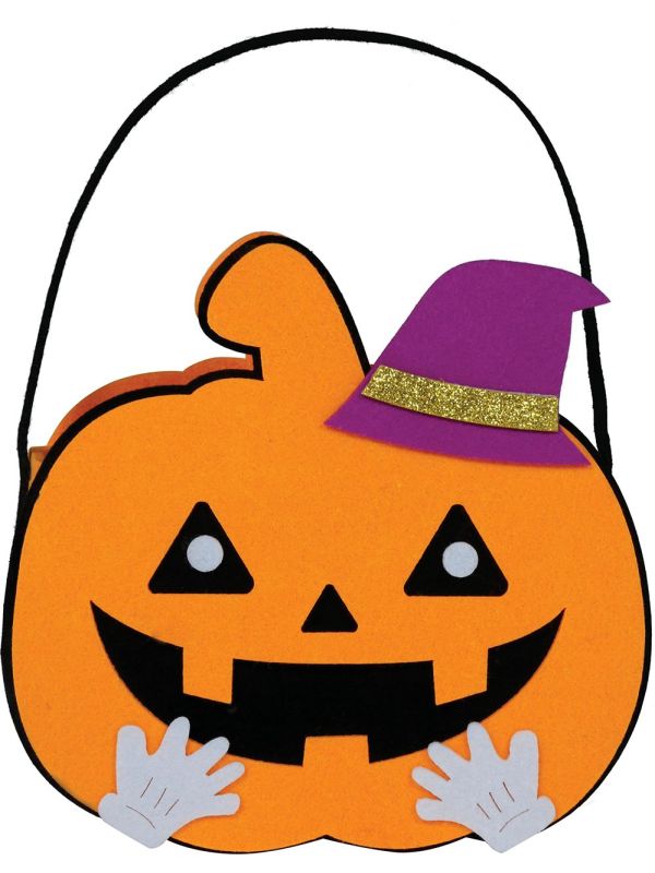 Oranje Halloween Mandje Pompoen 16cm