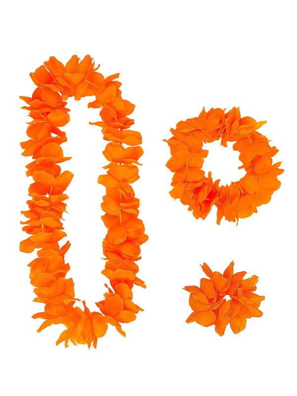 Oranje Hawaii Bloemen Set Kransen