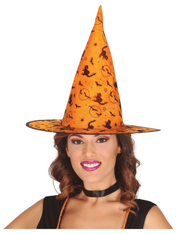 Oranje Heksenhoed met Print