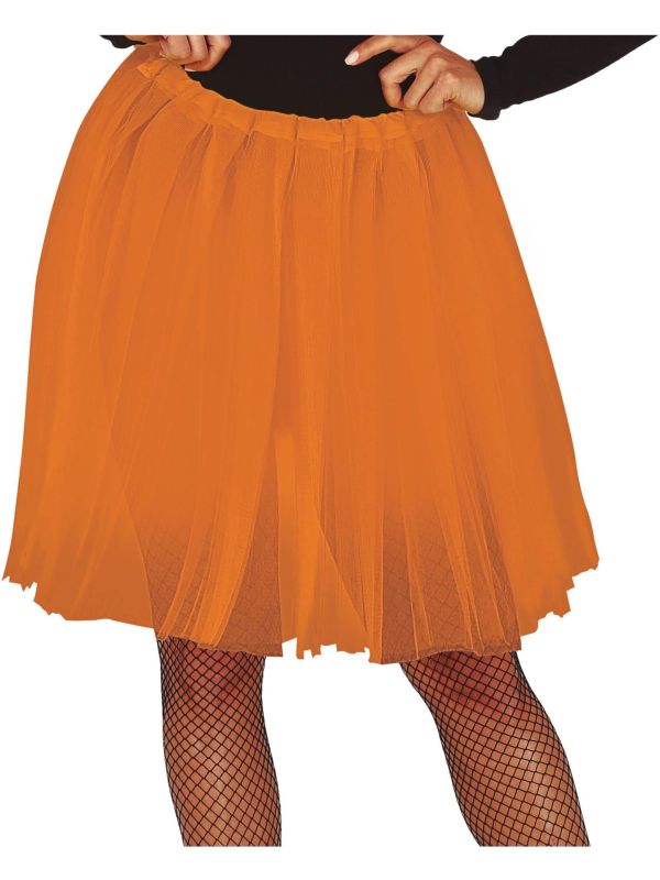 Oranje Lange Tutu Dames 60cm
