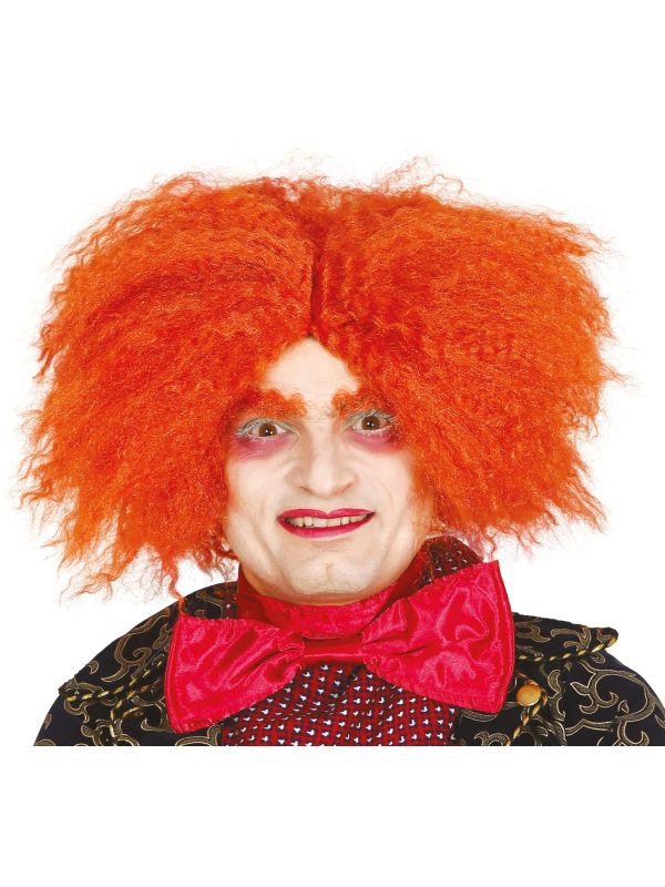 Oranje Mad Hatter Pruik Heren