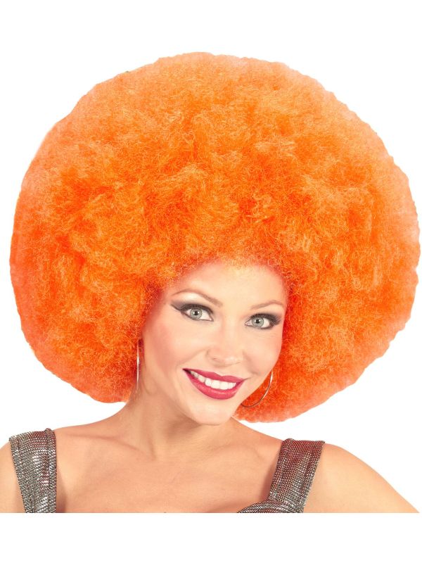 Oranje Maxi Afro Pruik