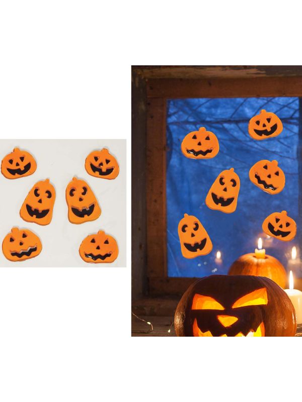 Oranje Pompoen Gel Raamstickers