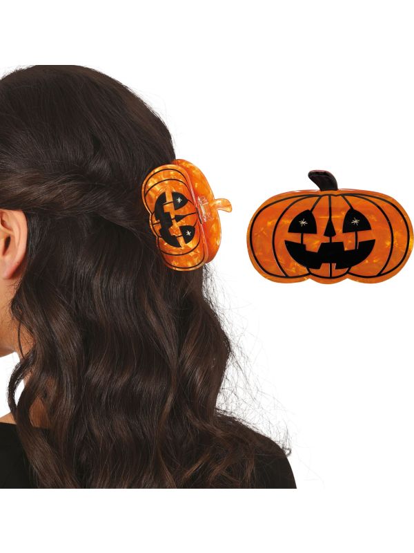 Oranje Pompoen Haarclip Halloween