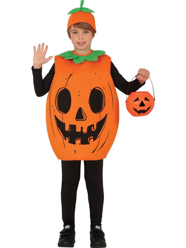 Oranje Pompoen Halloween Kostuum Kind