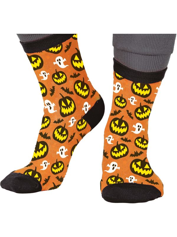 Oranje Pompoen Sokken Halloween Volwassenen