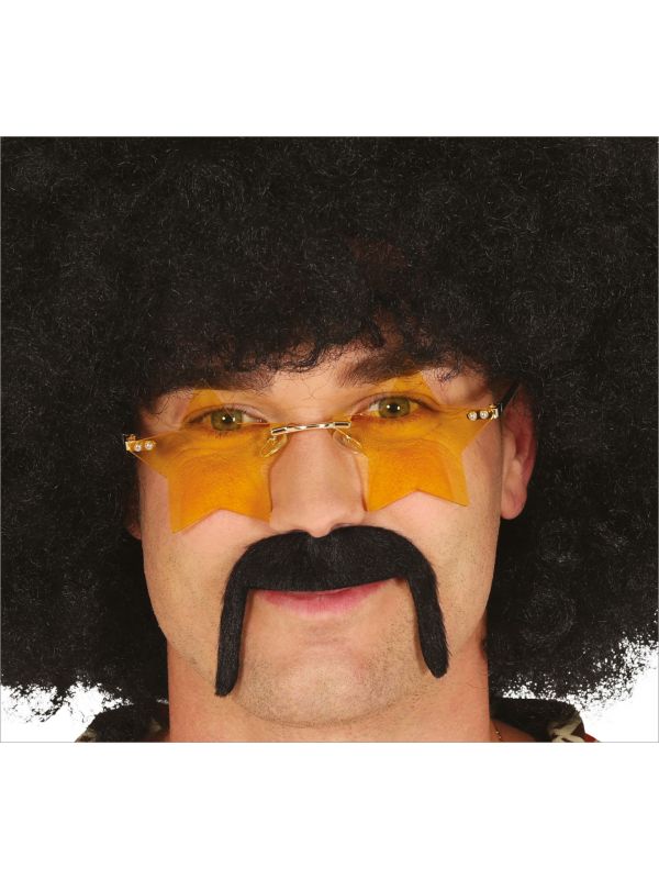 Oranje Sterren Bril Retro 60's Volwassenen