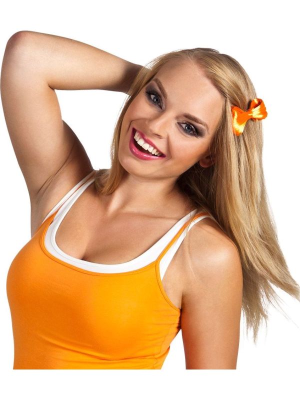 Oranje Strikje Haarclip