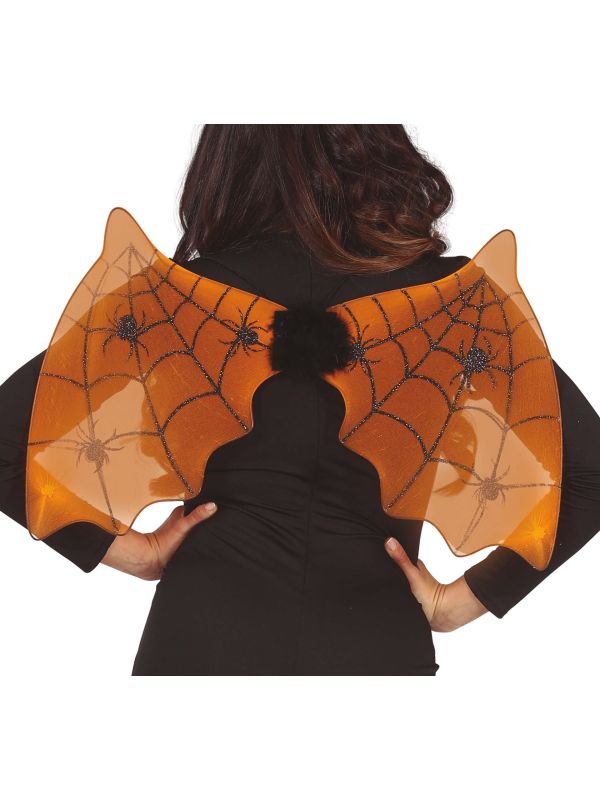 Oranje Vleermuis Vleugels met Glitters