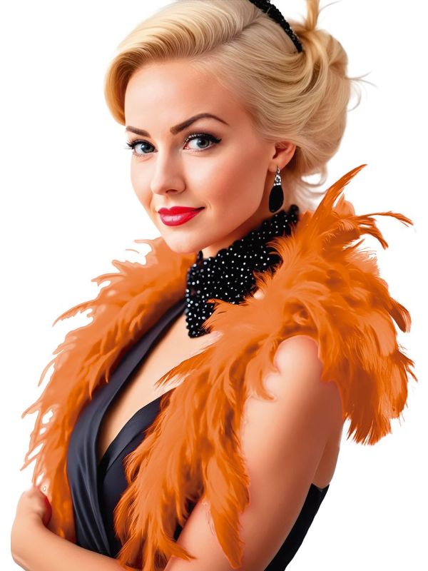 Oranje Volle Veren Boa