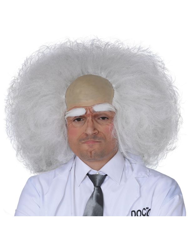Oude Professor Kaal Hoofd Pruik