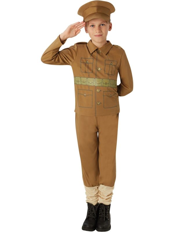 Oude Soldaat Kostuum Jongens Bruin