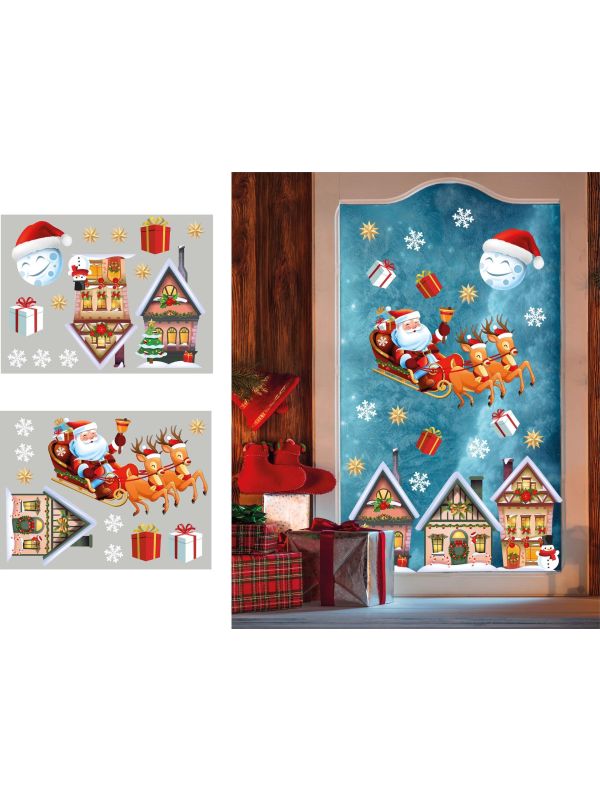Ouderwetse Kerstdorp Statische Raamstickers