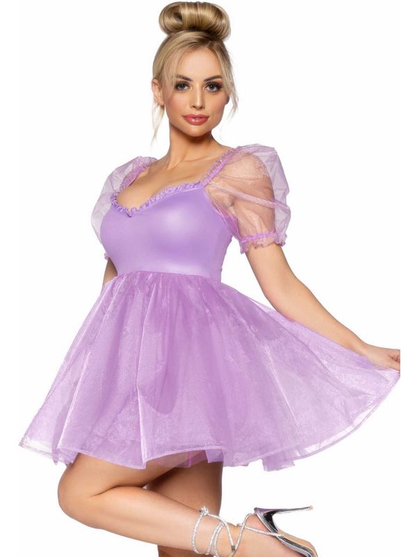 Paarse Baby Pop Jurk Dames