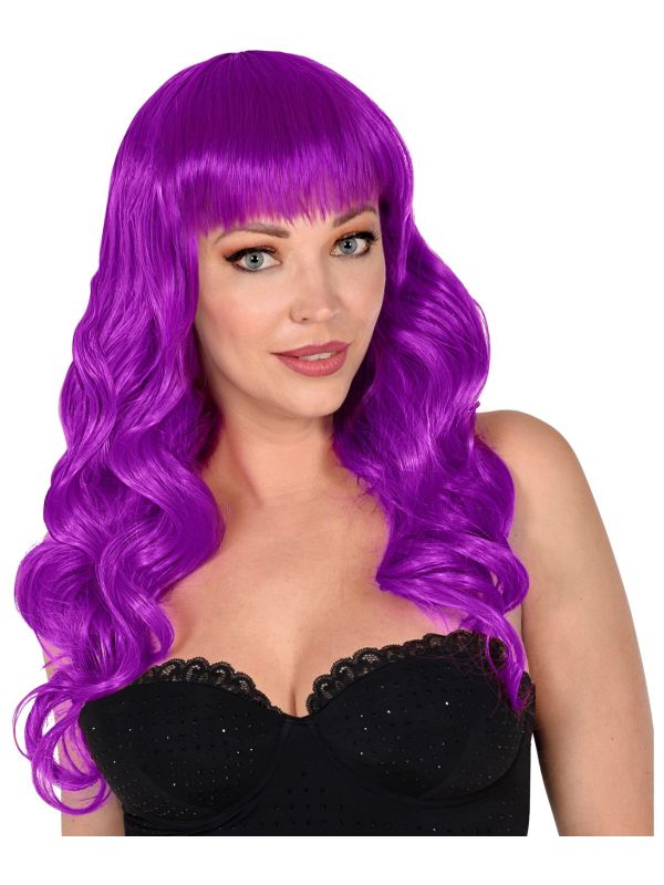 Paarse Bella Pruik Dames
