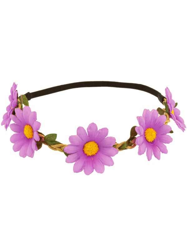 Paarse Bloemen Hoofdband