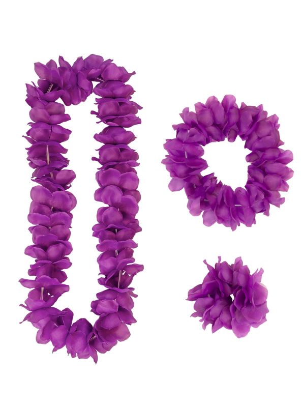 Paarse Hawaii Bloemen Set Kransen
