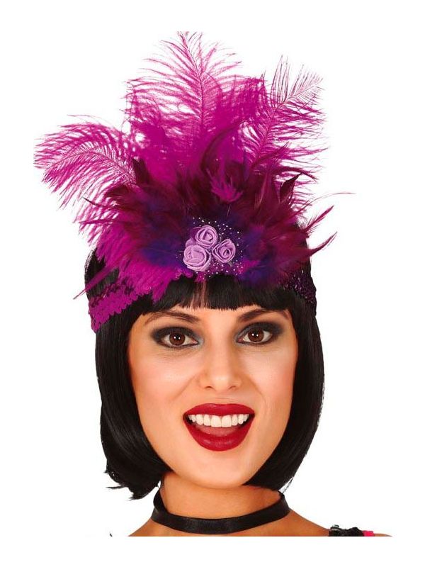 Paarse Hoofdband met Veren