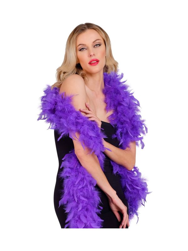 Paarse Luxe Veren Boa 180cm