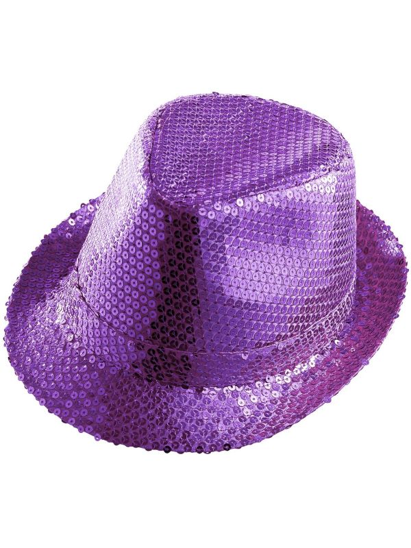 Paarse Pailletten Fedora