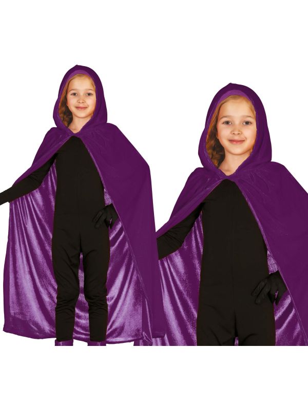 Paarse velvet cape kinderen