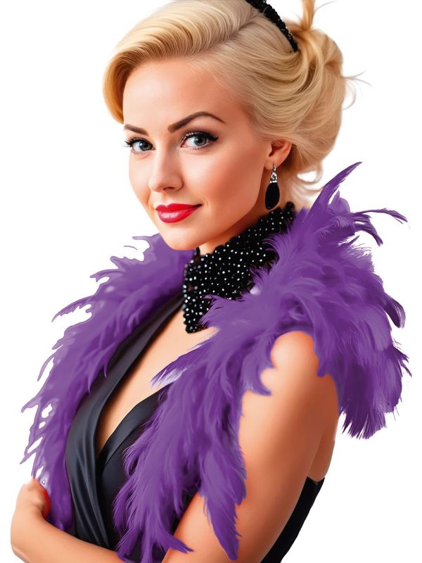 Paarse Volle Veren Boa