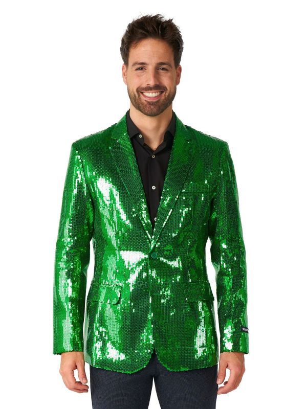 Pailletten Blazer Heren Groen