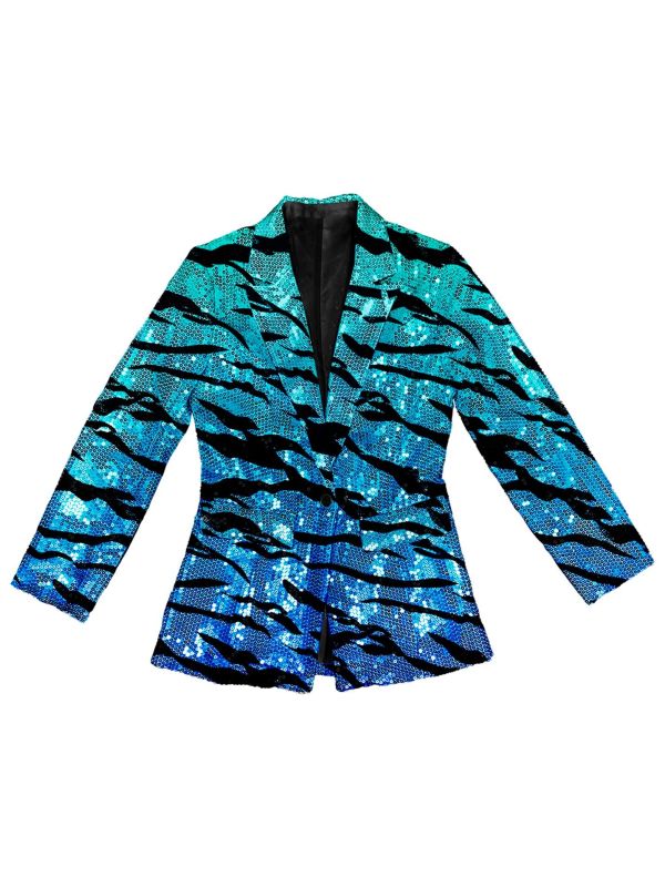 Pailletten Colbert Dames Tijger Blauw